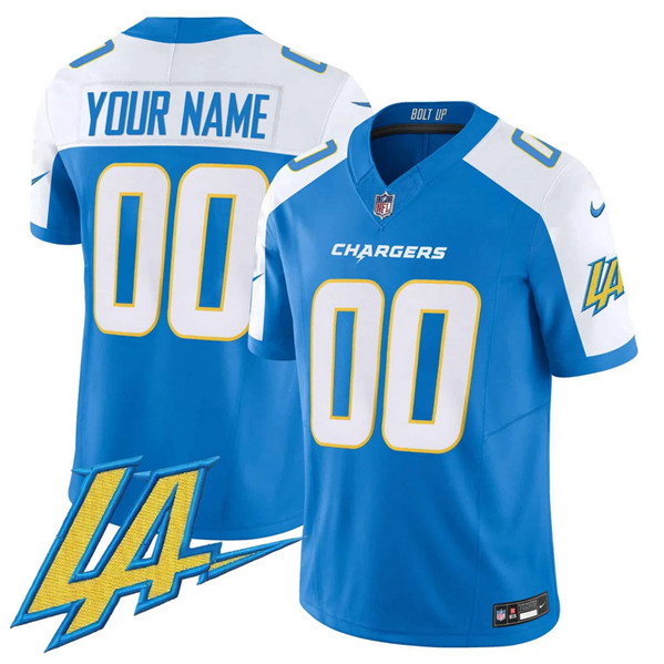 Men's Los Angeles Chargers ACTIVE PLAYER Custom Blue/White 2024 F.U.S.E. V2 Limited Alternate Stitched Football Jersey Men's Los Angeles Chargers ACTIVE PLAYER Custom Blue/White 2024 F.U.S.E. V2 Limited Alternate Stitched Football Jersey